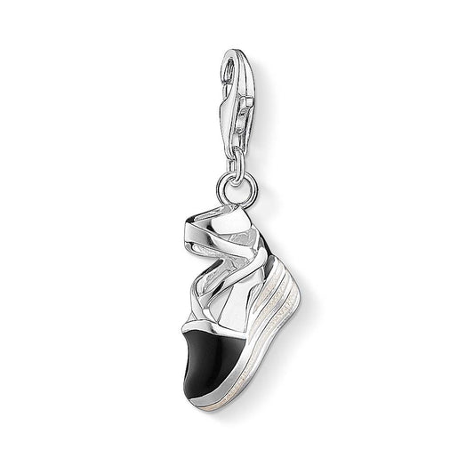 Thomas Sabo Silver Black Enamel Espadrille Charm 1352-007-11