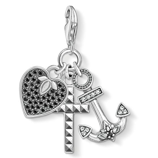 Thomas Sabo Charm Pendant "Cross, Heart, Anchor" 1555-643-18