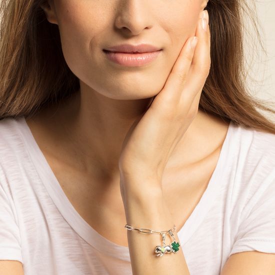 Thomas Sabo Charm Pendant "Green Cloverleaf" 1562-475-6