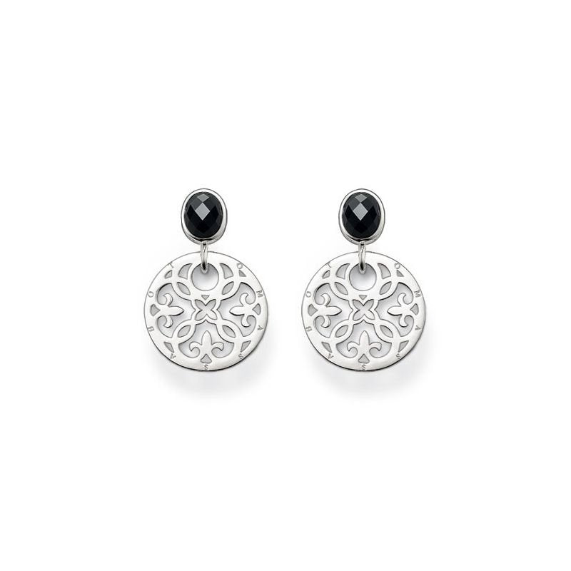 Thomas Sabo Silver Arabesque Disc Drop Earrings H1779-051-11