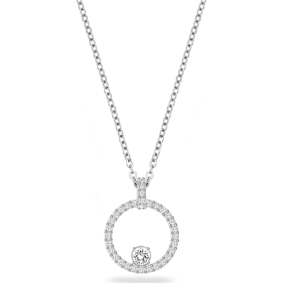 Swarovski Creativity pendant, Circular, White, Rhodium plated 5198686