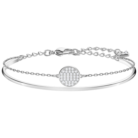 Swarovski Ginger Bangle, White, Rhodium plating 5389044