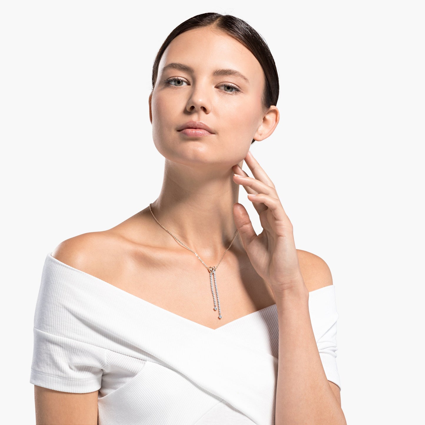 Swarovski Lifelong Heart Y Necklace, White, Mixed Metal Finish 5517952