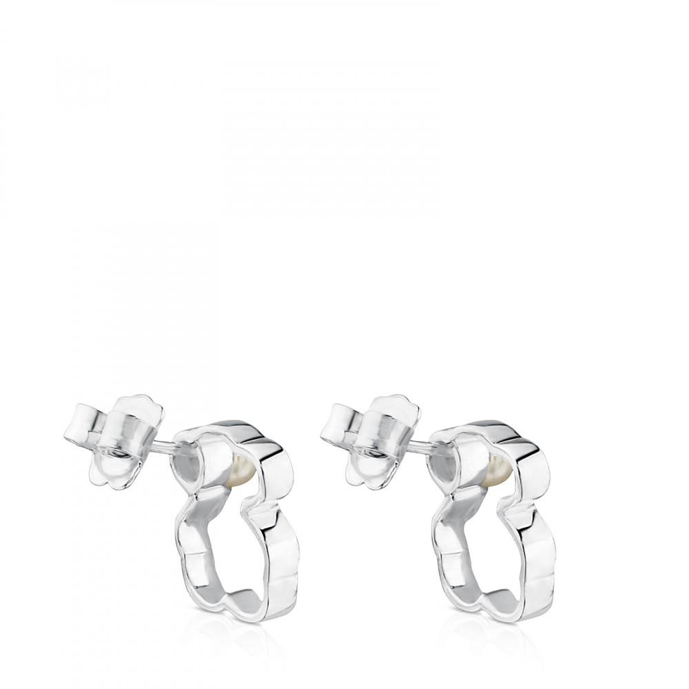 Tous Silver Silueta Earrings with Pearl 713563510