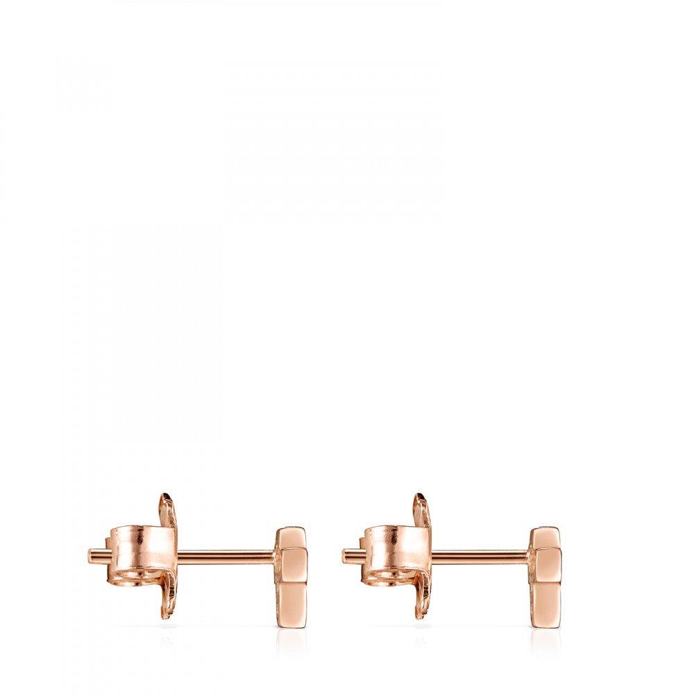 Tous Rose Gold Vermeil Motif cross Earrings with Spinels 914933600