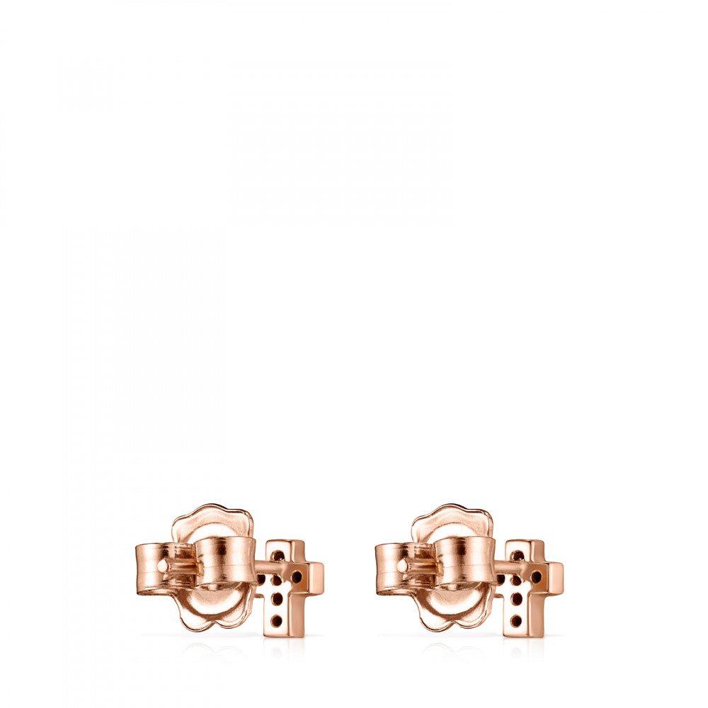 Tous Rose Gold Vermeil Motif cross Earrings with Spinels 914933600