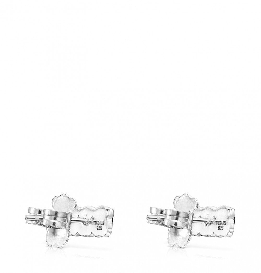Tous Mini Onix - Color Earrings in Silver with three Onyx bears 918453570