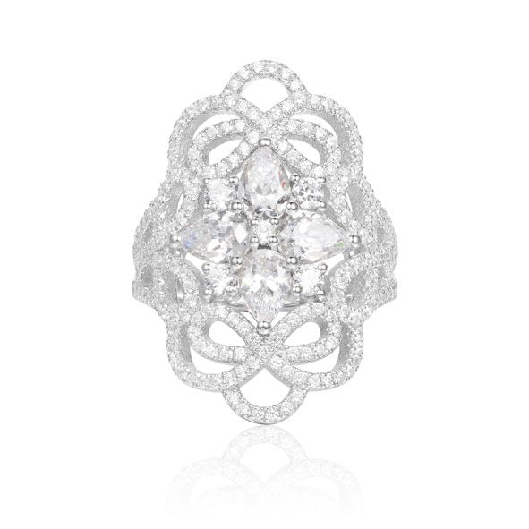 APM Silver Gothic Geometric Ring A17632OX