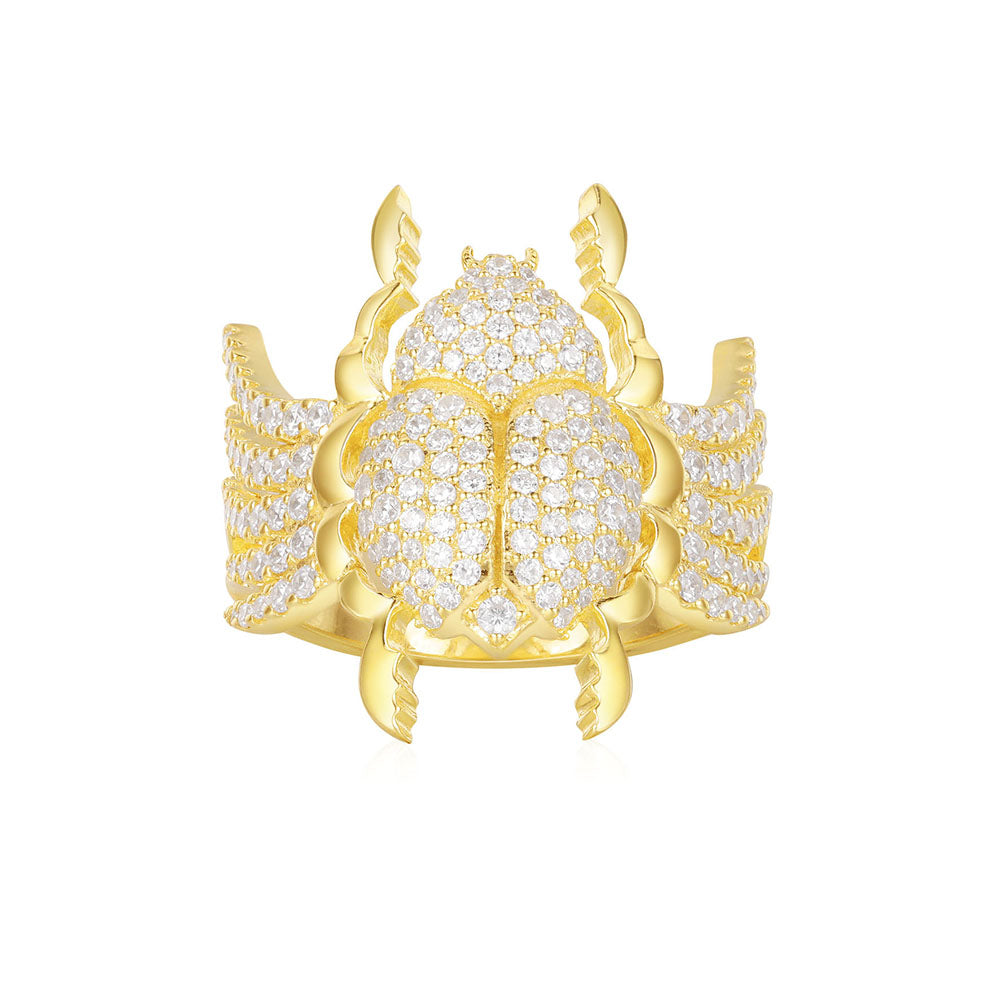 APM Yellow Silver Scarab Ring A18608OXY