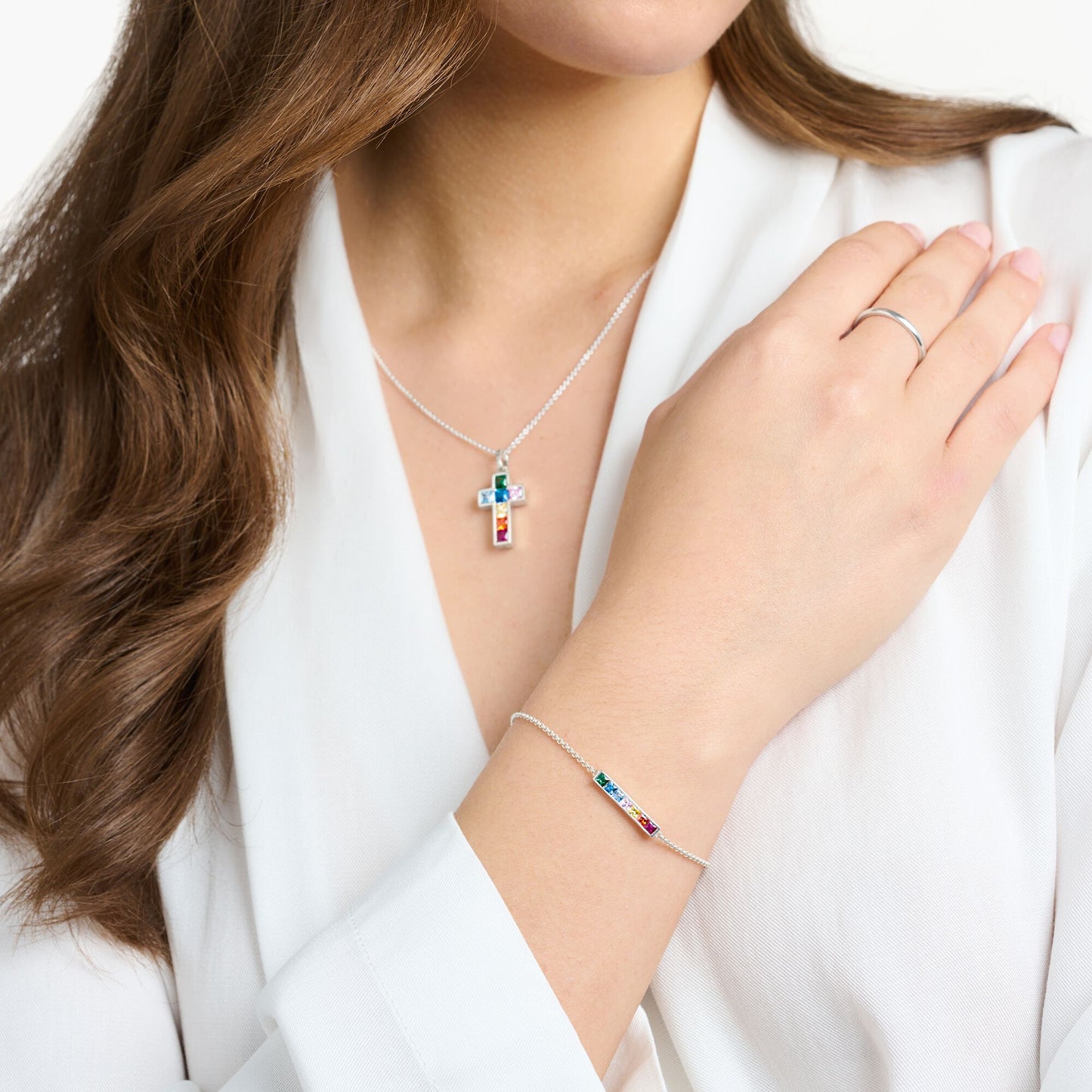 Thomas Sabo Bracelet Colourful Stones Silver A2068-477-7-L19V