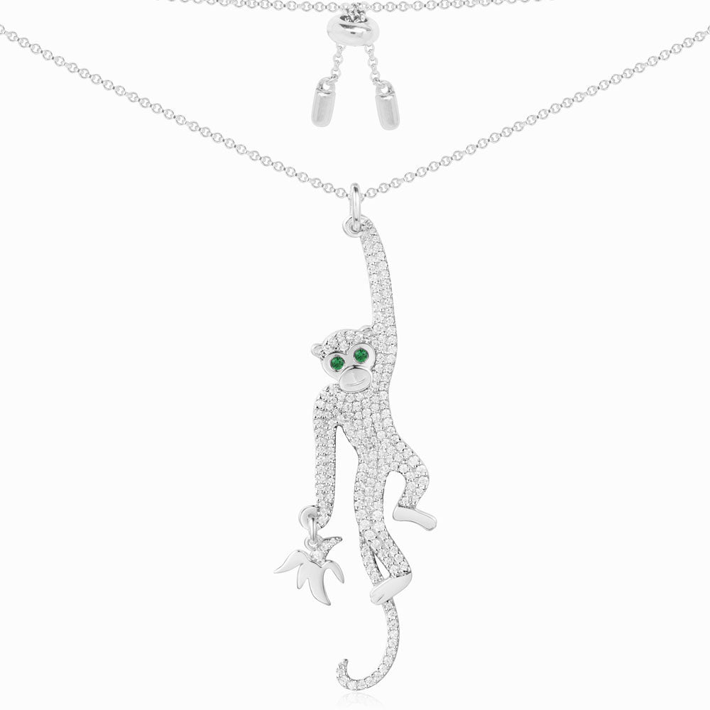 APM Monkey Silver Necklace AC3878XKG