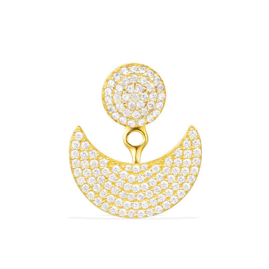APM Mono Yellow Silver Half-Moon Under Lobe Earring AE10189OXY