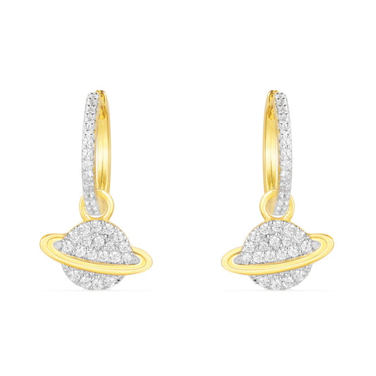 APM Planet Hoop Earrings - Yellow Silver AE10558OXY