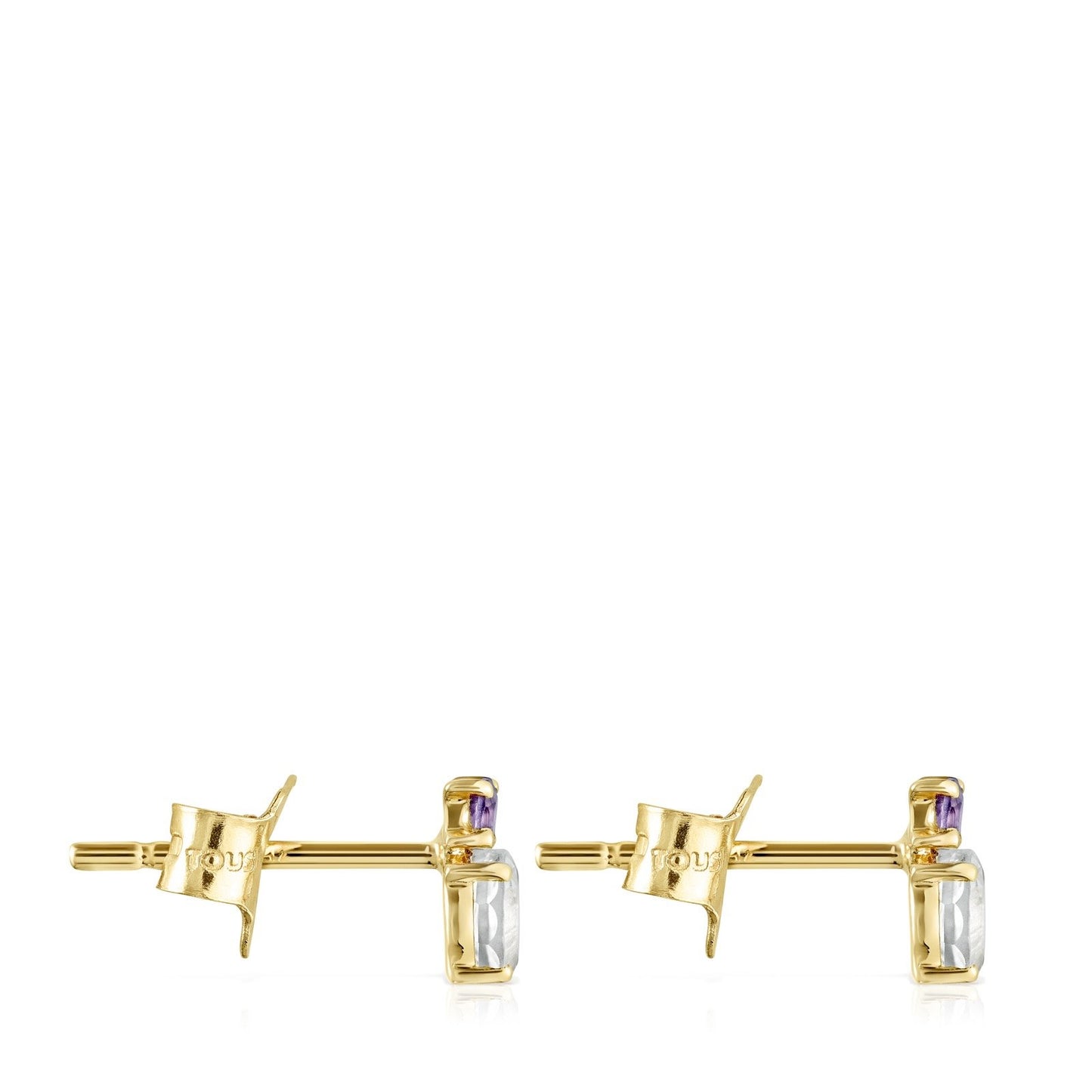 Tous Mini Ivette Earrings in Gold with Prasiolite and Amethyst 912193030