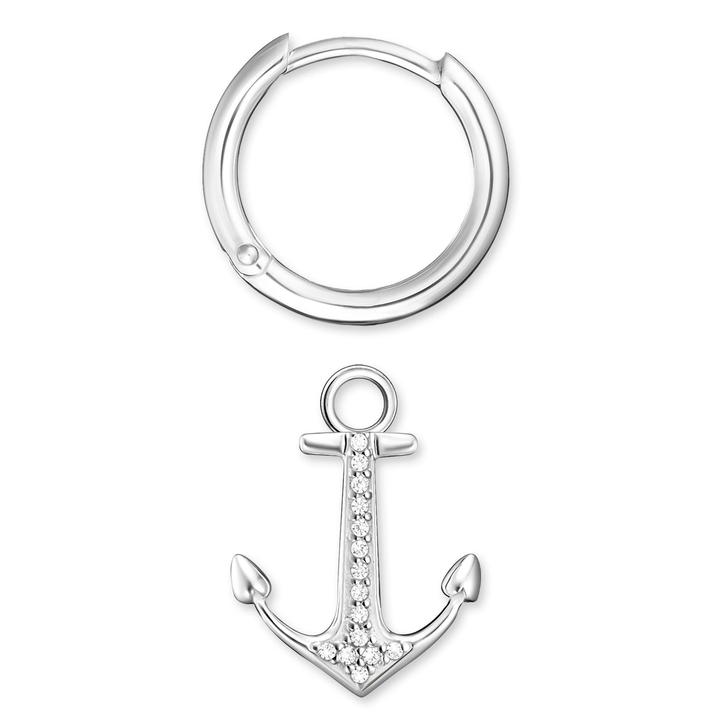 THOMAS SABO Anchor Drop Hoop Earrings CR634-051-14