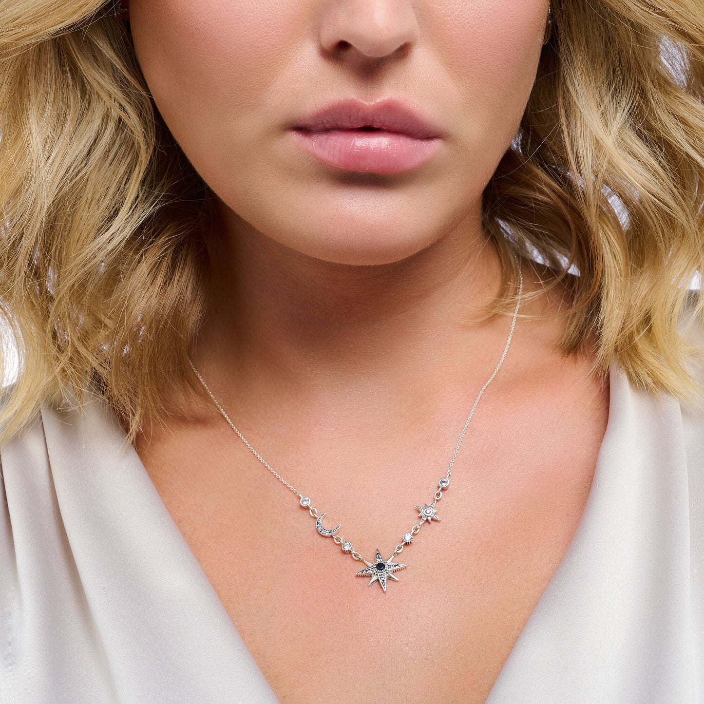 Thomas Sabo Necklace Royalty Star & Moon Silver KE2119-945-7-L45V