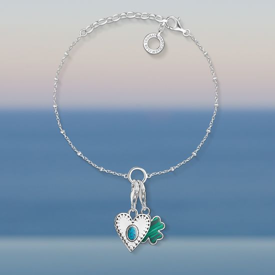 Thomas Sabo Charm Pendant "Heart Turquoise Stone" 1684-878-17