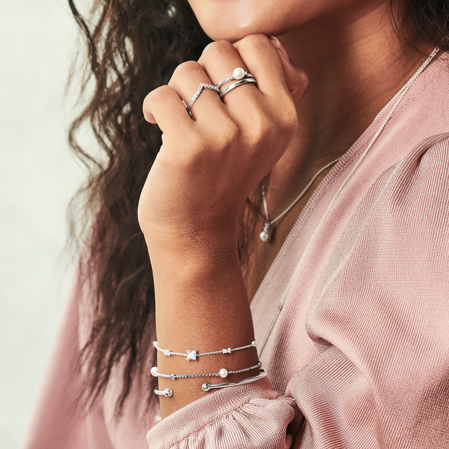 Thomas Sabo Bracelet With White Stones Silver A2059-051-14