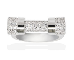 APM Silver U-Shaped Screw Cuff Ring A16247OX