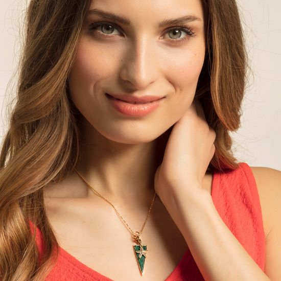 Thomas Sabo Charm Pendant "Green Triangle" Y0023-140-6