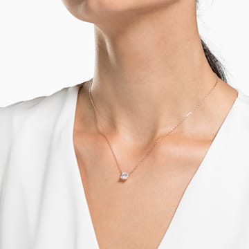 Swarovski Attract necklace Square, White, Rose-gold tone plated 5510698