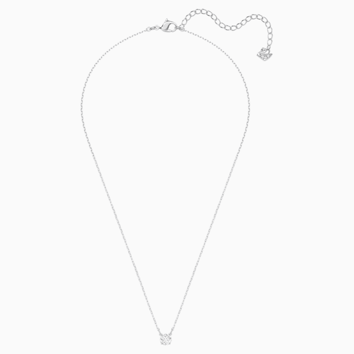Swarovski Attract Round Necklace, White, Rhodium plating 5408442