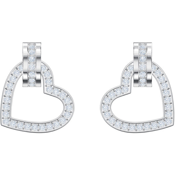 Swarovski Lovely Pierced Earrings, White, Rhodium Plating 5466756