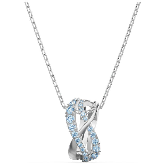 Swarovski Twist Rows Blue Rhodium Plated Pendant 5582806