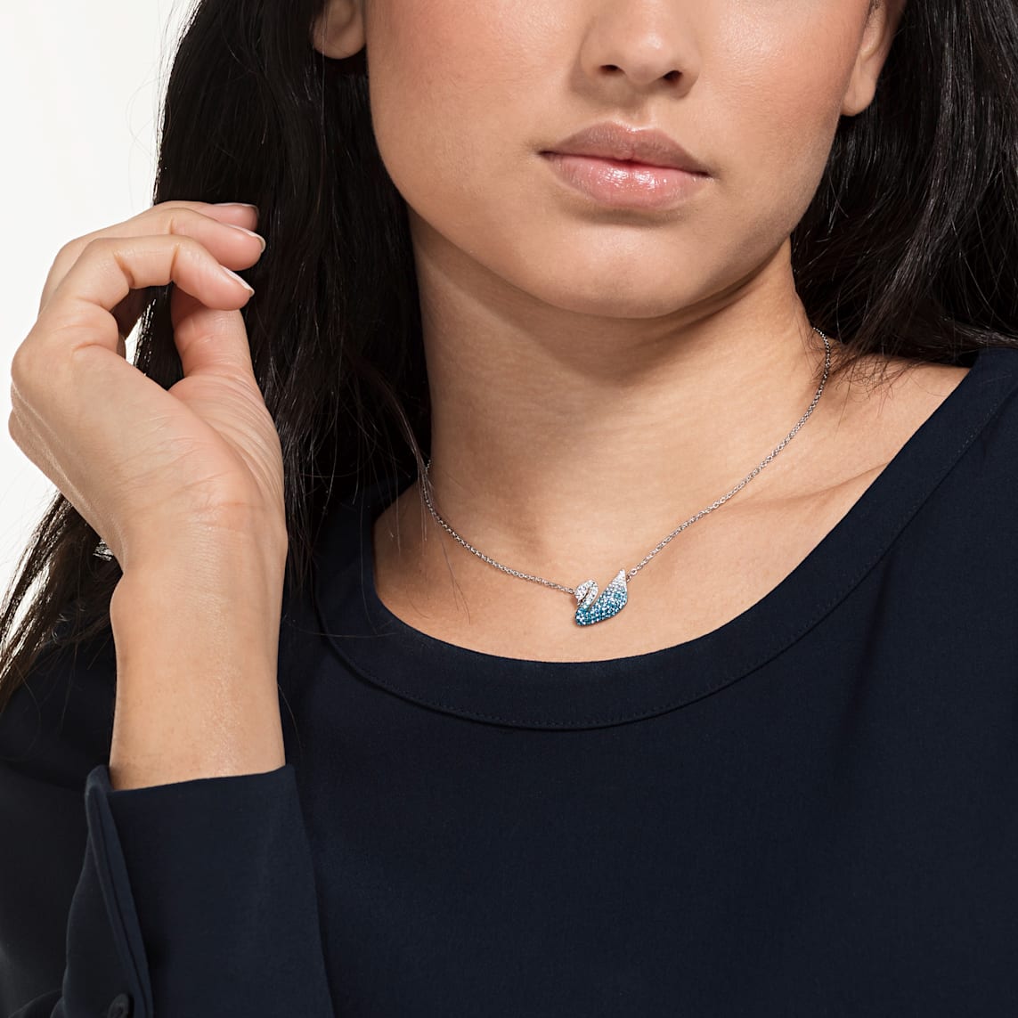 Swarovski Iconic Swan Pendant, Multi-colored, Rhodium Plated 5512095