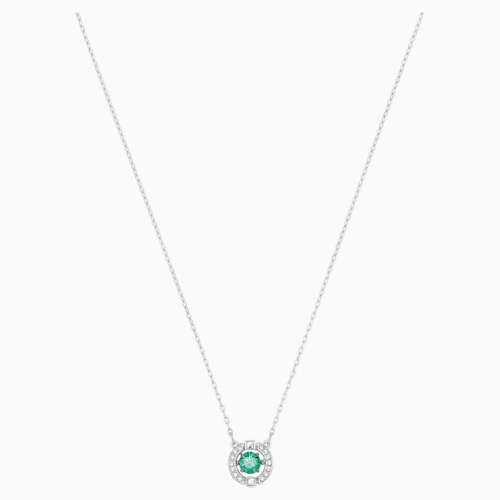 Swarovski Sparkling Dance Necklace, Green, Rhodium plated 5496308