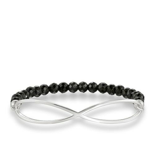 Thomas Sabo Love Bridge Silver & Black Obsidian Eternity Bracelet LBA0004-840-11-L17,5