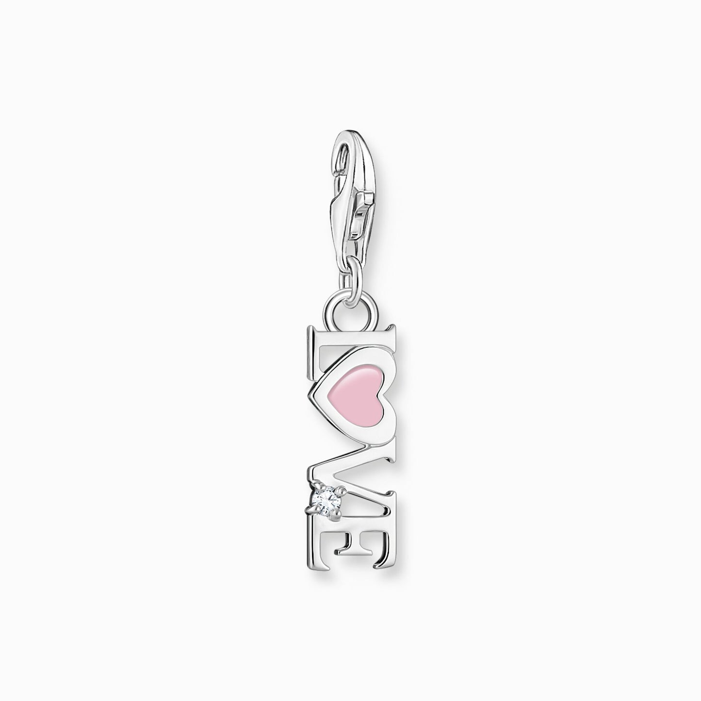 Thomas Sabo Charm Pendant Love With Pink Heart And Stone Silver 2011-041-9