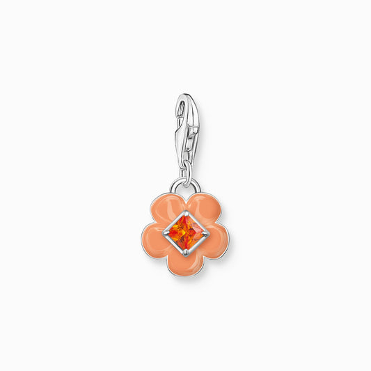 Thomas Sabo Charm Pendant Flower With Orange Stone Silver 2029-041-8