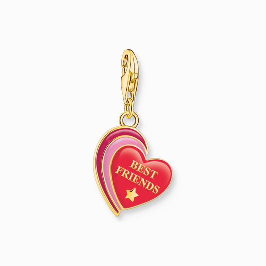 Thomas Sabo Silver Gold-plated charm pendant in heart-shape with engraving 2117-427-10