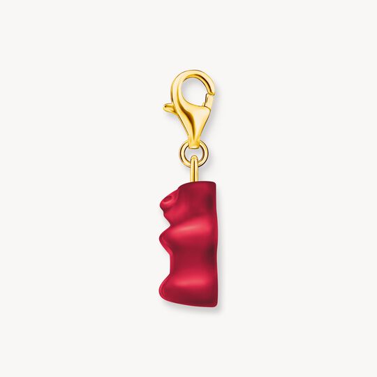 Thomas Sabo HARIBO Sterling Silver Gold-Plated Charm Pendant Goldbears In Red 2190-413-10