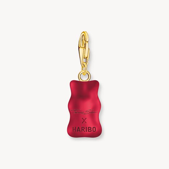 Thomas Sabo HARIBO Sterling Silver Gold-Plated Charm Pendant Goldbears In Red 2190-413-10