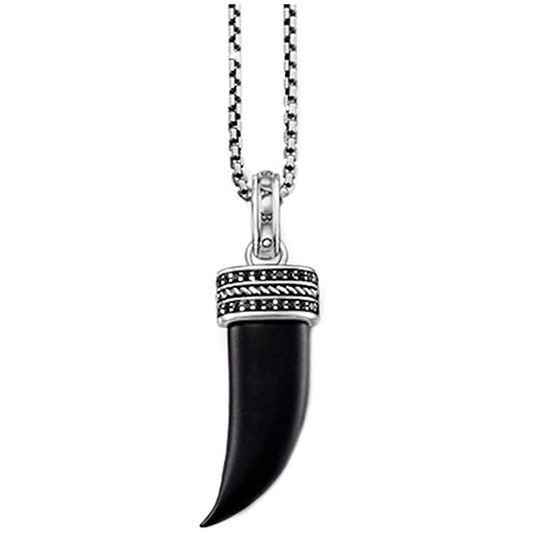 Thomas Sabo Sterling Silver Rebel at Heart Tooth Necklace with Black Zirconia KE1410-641-11-L53