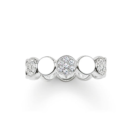 Thomas Sabo Sterling Silver Cubic Zirconia Bubble Ring Size56 TR2048-051-14
