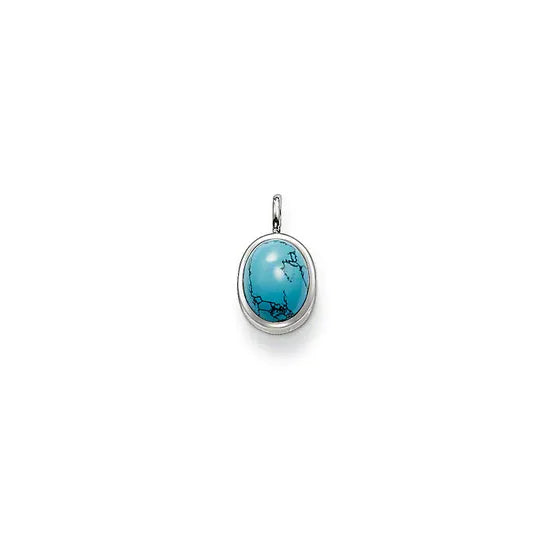 Thomas Sabo Glam And Soul Sterling Silver Imitation Turquoise Oval Shape Pendant  PE426-047-17