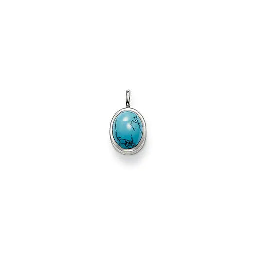 Thomas Sabo Glam And Soul Sterling Silver Imitation Turquoise Oval Shape Pendant  PE426-047-17