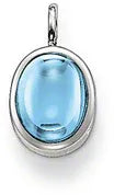 Thomas Sabo Glam And Soul Sterling Silver Imitation Aquamarine Oval Shape Pendant  PE426-009-1