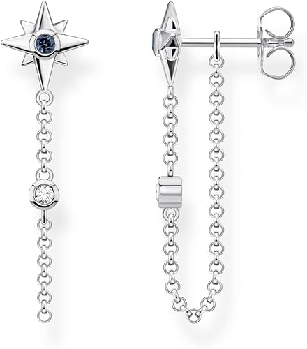 Thomas Sabo Sterling Silver Magic Star Chain Loop Stud Earrings H2208-347-7