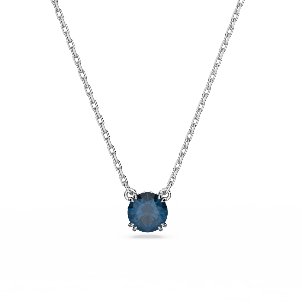 Swarovski Constella Pendant, Round Cut, Blue, Rhodium Plated 5639754