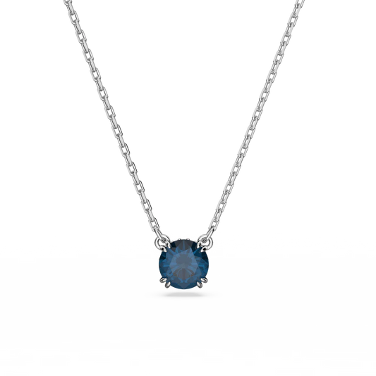 Swarovski Constella Pendant, Round Cut, Blue, Rhodium Plated 5639754