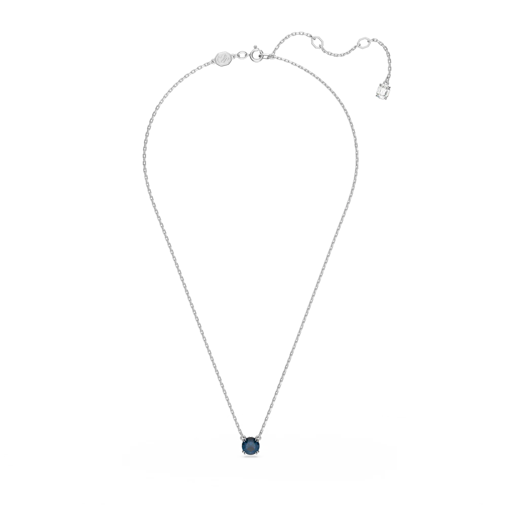 Swarovski Constella Pendant, Round Cut, Blue, Rhodium Plated 5639754