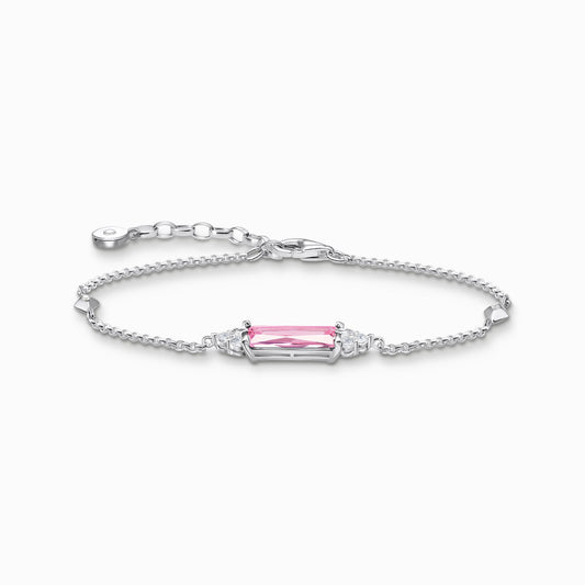 Thomas Sabo Bracelet With Pink And White Stones Silver A2018-051-9-L19