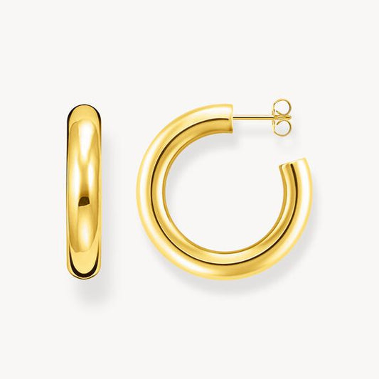 Thomas Sabo Sterling Silver Gold-Plated Medium Chunky Hoop Earrings CR636-413-39