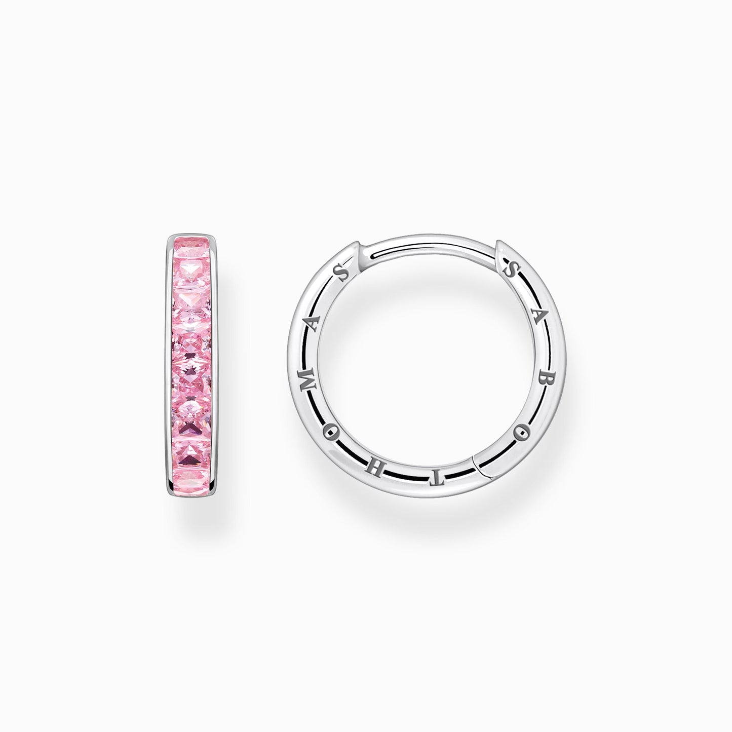 Thomas Sabo Hoop Earrings With Pink Stones Pavé Silver CR668-051-9