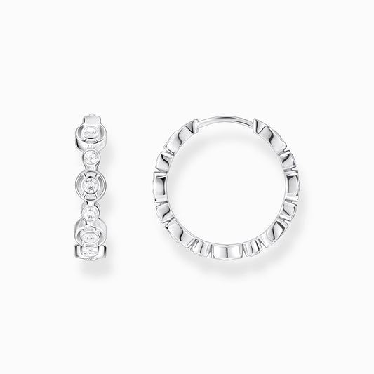 Thomas Sabo Hoop Earrings Circles With White Stones Silver CR714-051-14