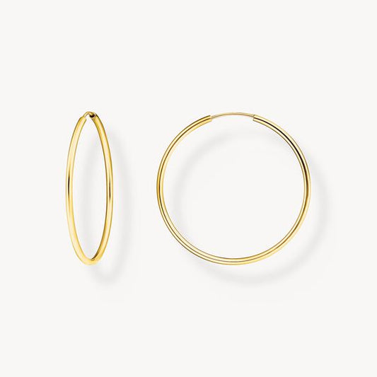 Thomas Sabo Sterling Silver Gold-Plated Medium Hoop Earrings CR728-413-39
